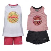 DIADORA JG. SET SL LOGO TWISTER COMPLETINO BAMBINA CANOTTA SHORTS 102.177121