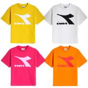 DIADORA JU.T-SHIRT SS BL RAINBOW MAGLIA BAMBINO BAMBINA UNISEX COTONE 102.178266
