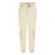 GUESS PANTALONI DONNA CARGO A VITA MEDIA TWILL SPORT LOGO RELAXED W4RB18WFVV0