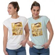 YES-ZEE T-SHIRT DONNA RAGAZZA GIRL MAGLIA LOGO MAGLIETTA COTONE STRASS T239/S705