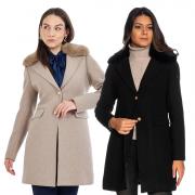 YES-ZEE CAPPOTTO CAPPOTTINO DONNA MISTO LANA FODERATO GIACCONE O022/KKPS