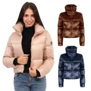 YES-ZEE GIUBBOTTO GIUBBINO DONNA GIRL CORTO TRAPUNTATO COLLO ALTO J059/O100