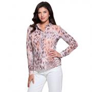 GUESS CAMICIA DONNA CON FANTASIA MACULATA GEORGETTE T-SHIRT BLOUSE W4BH56WGLA2