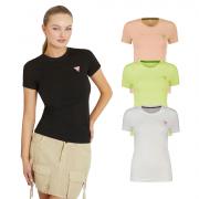 GUESS T-SHIRT MAGLIA MAGLIETTA DONNA UNITA GIROCOLLO MINI LOGO W2YI44J1314