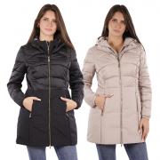 YES-ZEE GIUBBOTTO COPPOTTO DONNA GIUBBINO GIACCA CAPPUCCIO AMOVIBILE O003/M800