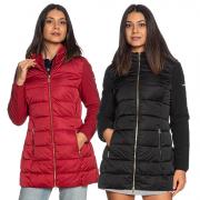 YES-ZEE GIUBBOTTO COPPOTTO DONNA GIUBBINO GIACCA CAPPUCCIO AMOVIBILE O045/M800