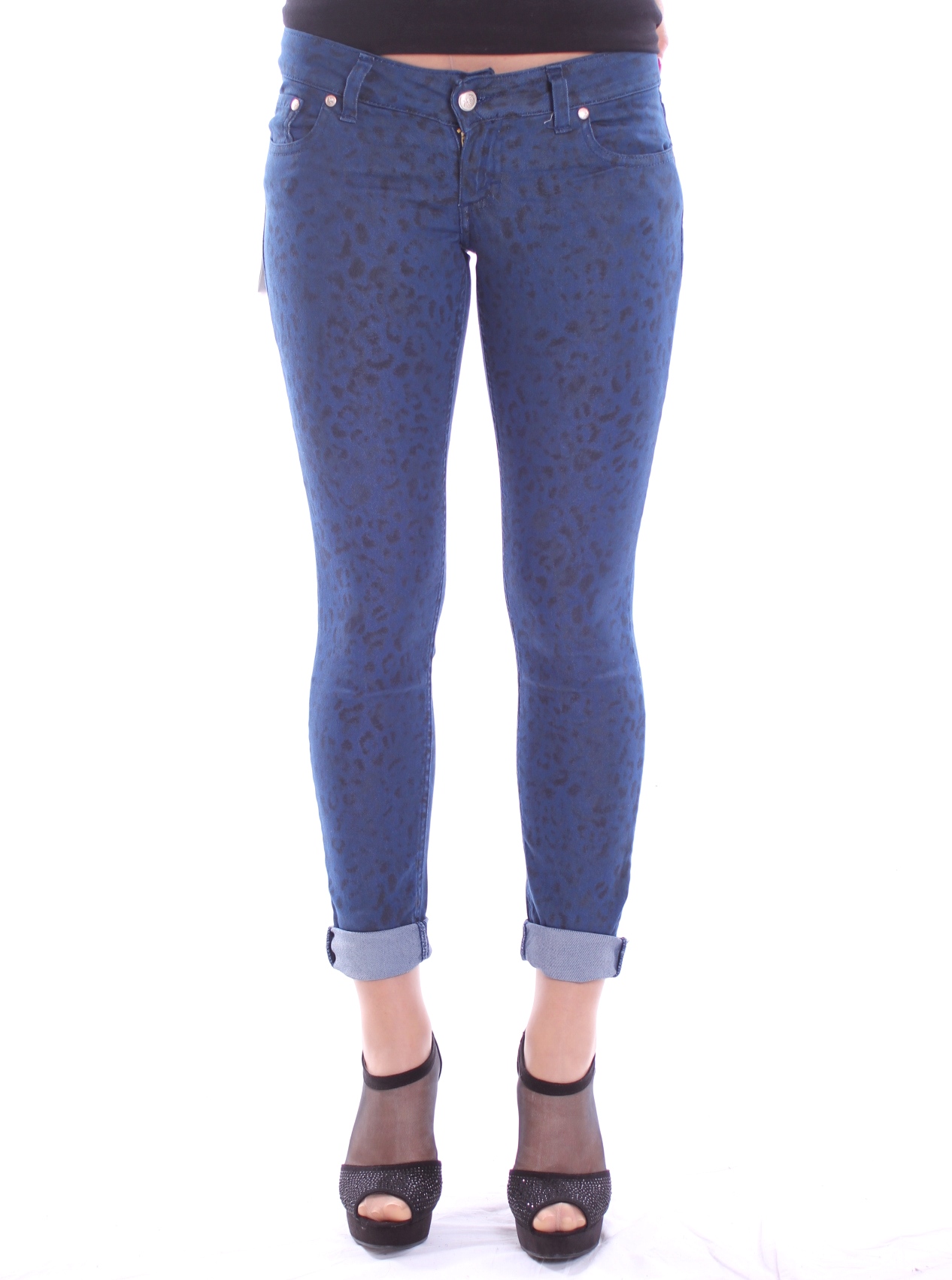 1633KH - JEANS, PANTALONI, DONNA, CORTI, LUNGHI, CAPRI, PINOCCHIETTO,  SBIADITI, BERMUDA, - eliosjeans - KLIXS - JEANS PANTALONI DONNA STRECH  OUTFIT SEXY SLIM FANTASIA FIORI art. 1633KH