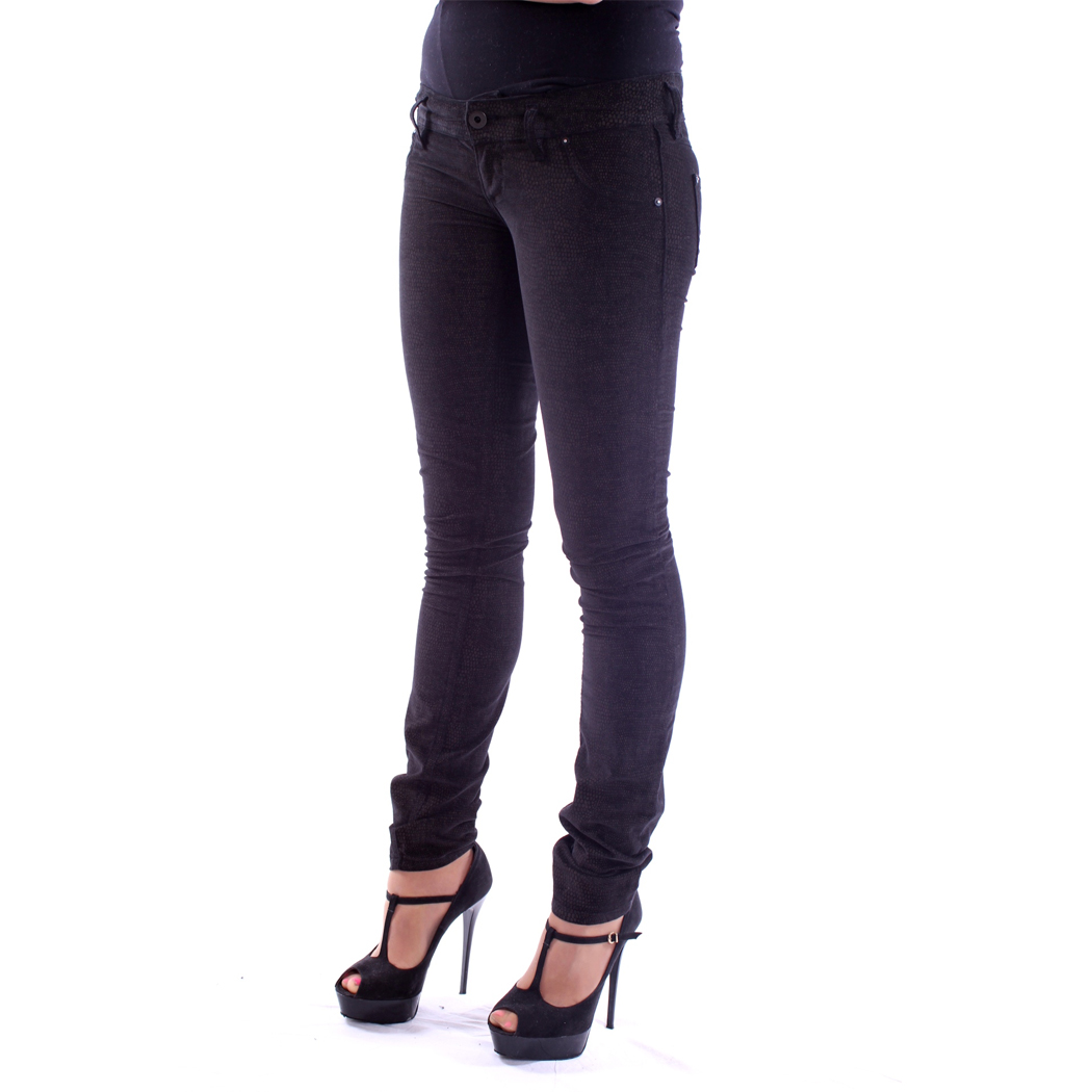 FREESOUL - PANTALONI DONNA STRECH SLIM FASHION 5 TASCHE VELLUTO NERO art. P71716