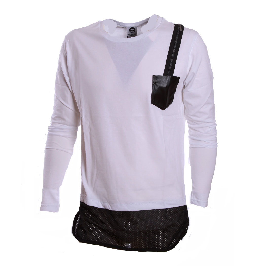 J.RIVETTO - MAGLIA T-SHIRT LUNGA UOMO COTONE GIROCOLLO HIP HOP STREETWEAR JR2044