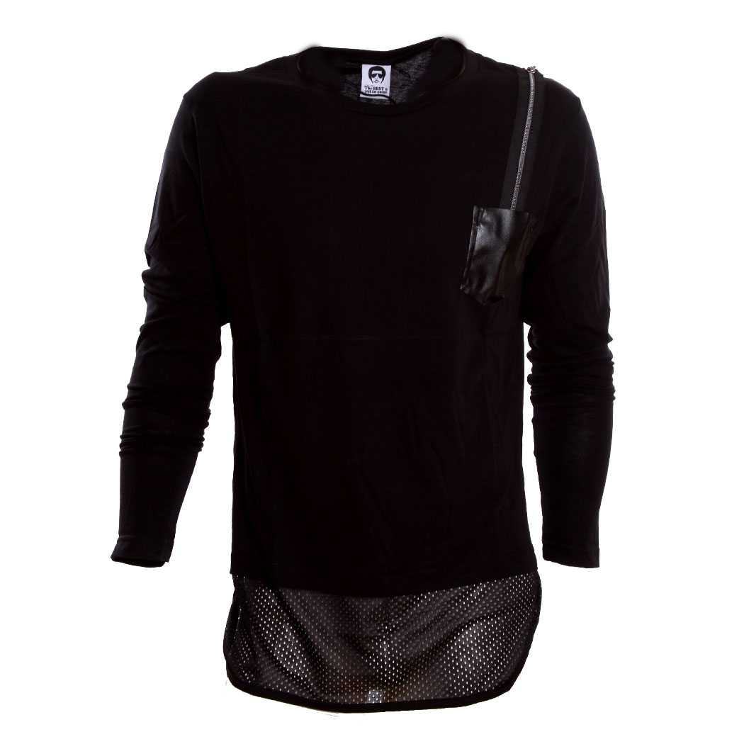 J.RIVETTO - MAGLIA T-SHIRT LUNGA UOMO COTONE GIROCOLLO HIP HOP STREETWEAR JR2044