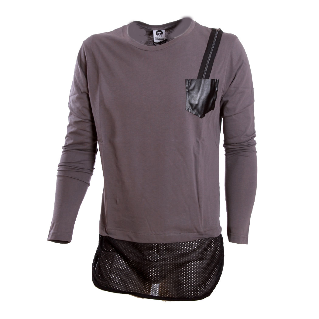 J.RIVETTO - MAGLIA T-SHIRT LUNGA UOMO COTONE GIROCOLLO HIP HOP STREETWEAR JR2044