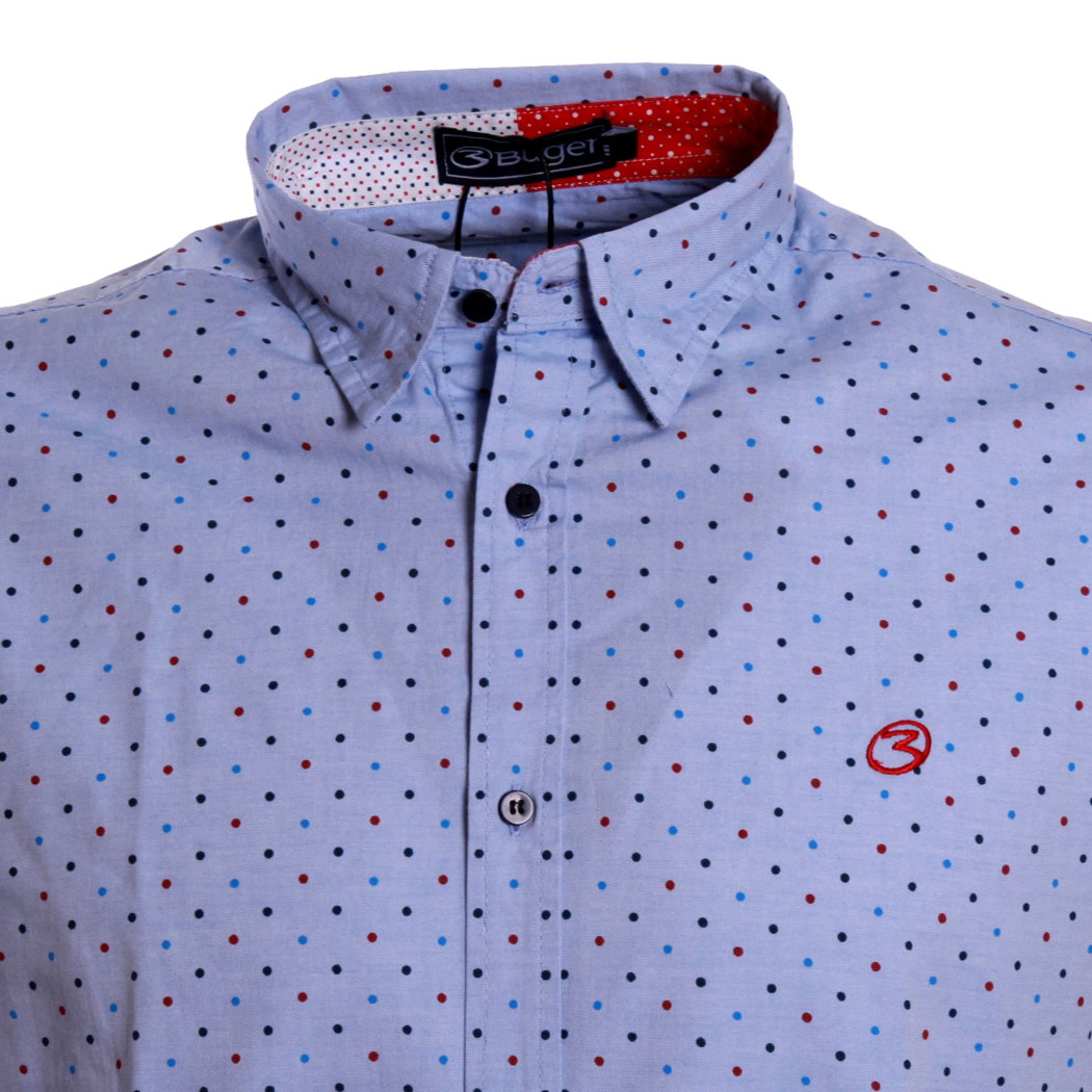BUGER CAMICIA UOMO COTONE SLIM FIT MODERATO MODA SHIRT SOFT FANTASIA art. SLIM
