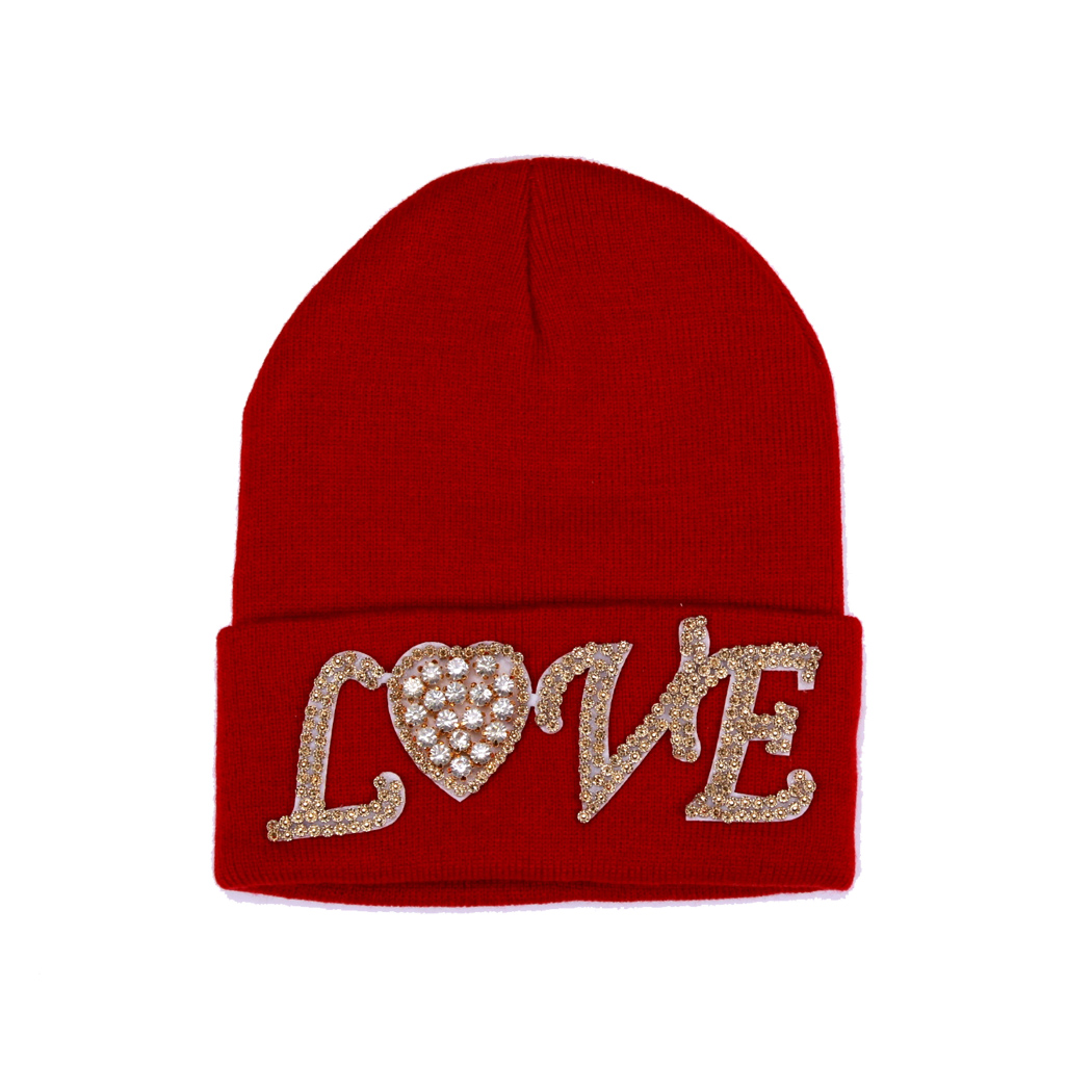 I CIERI ROSSI CAPPELLO DONNA LOGO BRILLANTINI CUFFIA BERRETTO INVERNALE LF636