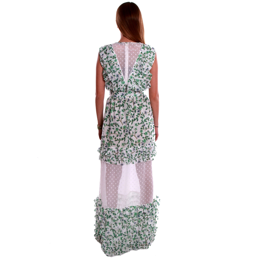 FACE TO FACE ABITO LUNGO IN GEORGETTE FANTASIA ELEGANTE DRESS EVENTO ISABEL A212