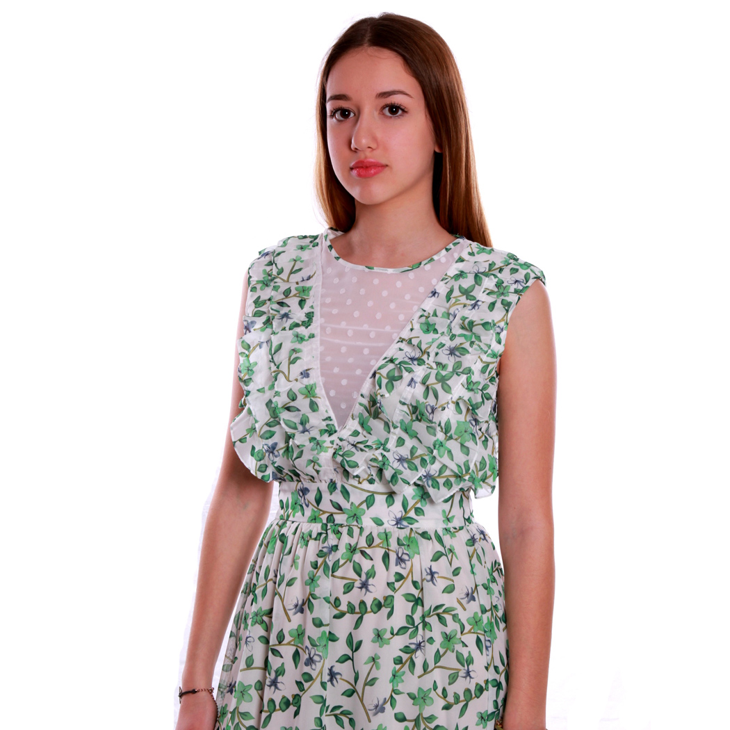 FACE TO FACE ABITO LUNGO IN GEORGETTE FANTASIA ELEGANTE DRESS EVENTO ISABEL A212