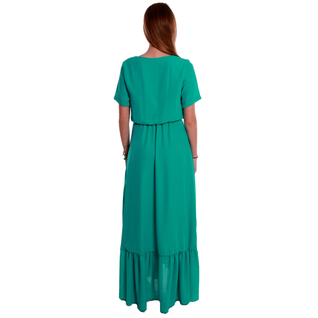 FACE TO FACE ABITO VESTITO DONNA LUNGO IN CREPE ELEGANTE DRESS MALIBU A211