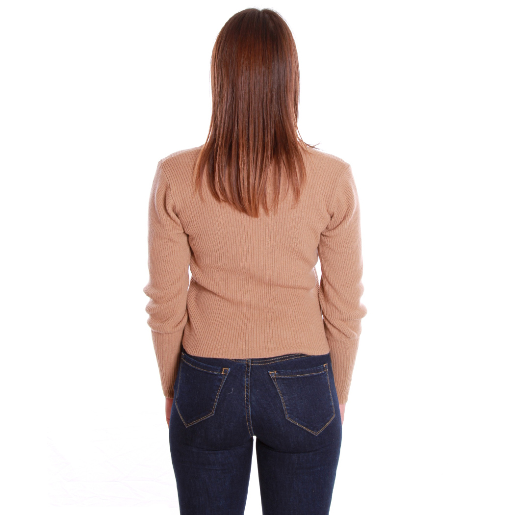 QUEGUAPA MAGLIA MAGLIONE SLIM STRECH COSTINE LANA DONNA RAGAZZA GIRL GEMMA 7351