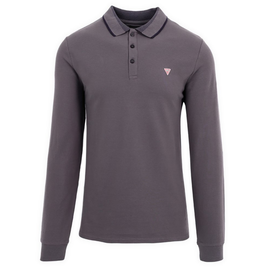 GUESS POLO UOMO PIQUET MANICA LUNGA MAGLIA T-SHIRT STRETCH PIQUE\' M0YP58K7O60