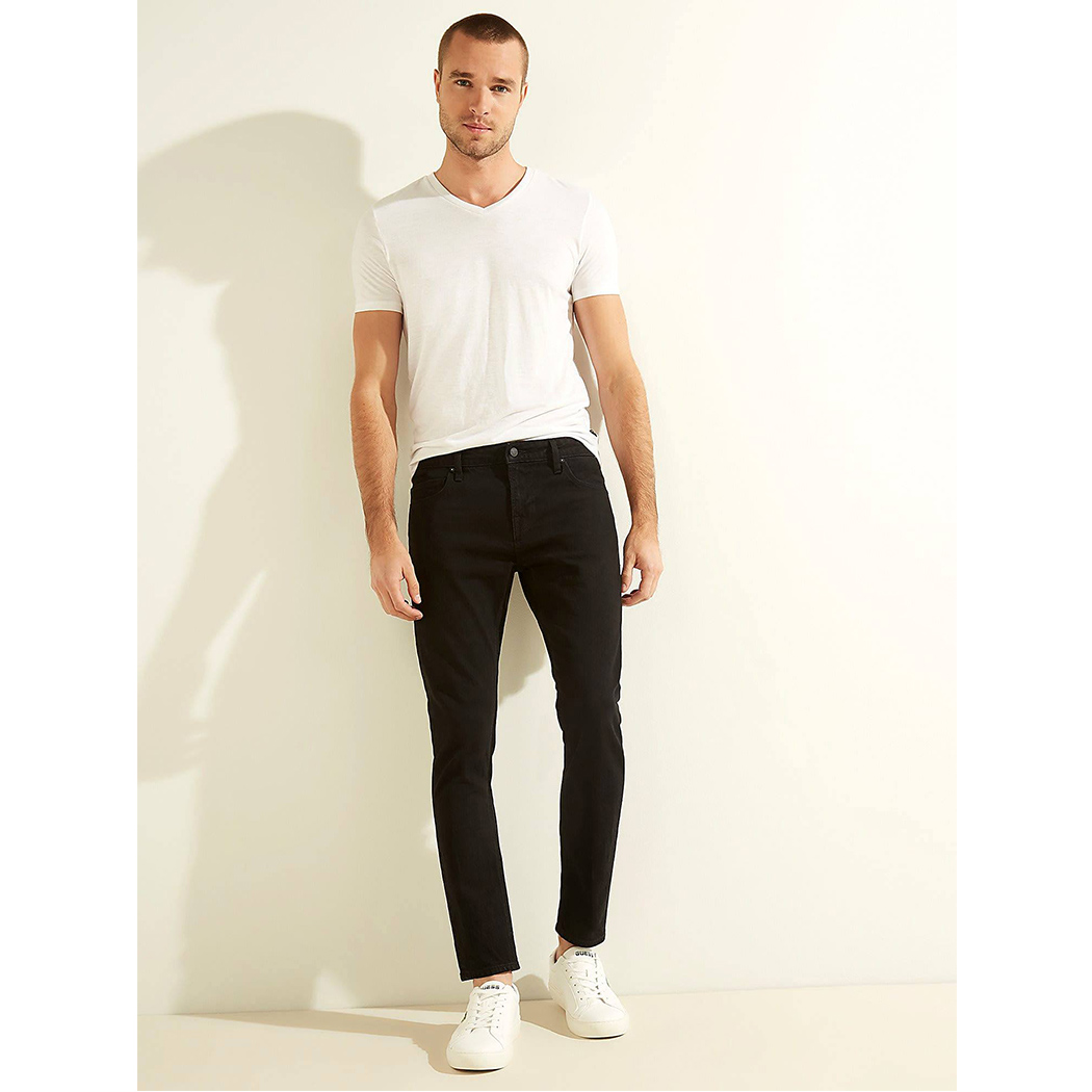 GUESS JEANS PANTALONI MODA UOMO CHRIS SUPER SKIN STRETCH NERO BLACK M0BA27D3Y2A