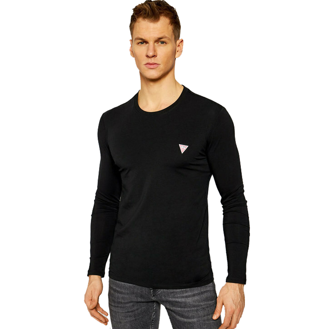 GUESS T-SHIRT UOMO MAGLIA COTONE MANICA LUNGA SPORT STRETCH BASIC M2YI28J1311