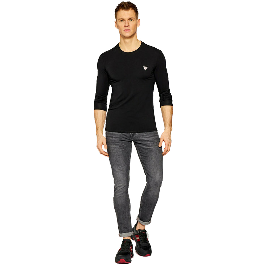 GUESS T-SHIRT UOMO MAGLIA COTONE MANICA LUNGA SPORT STRETCH BASIC M2YI28J1311