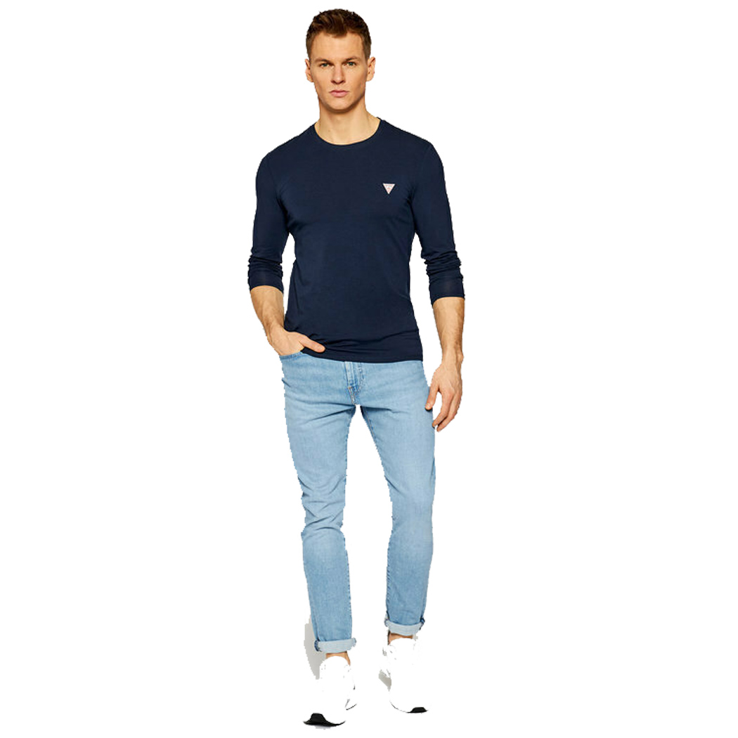 GUESS T-SHIRT UOMO MAGLIA COTONE MANICA LUNGA SPORT STRETCH BASIC M2YI28J1311