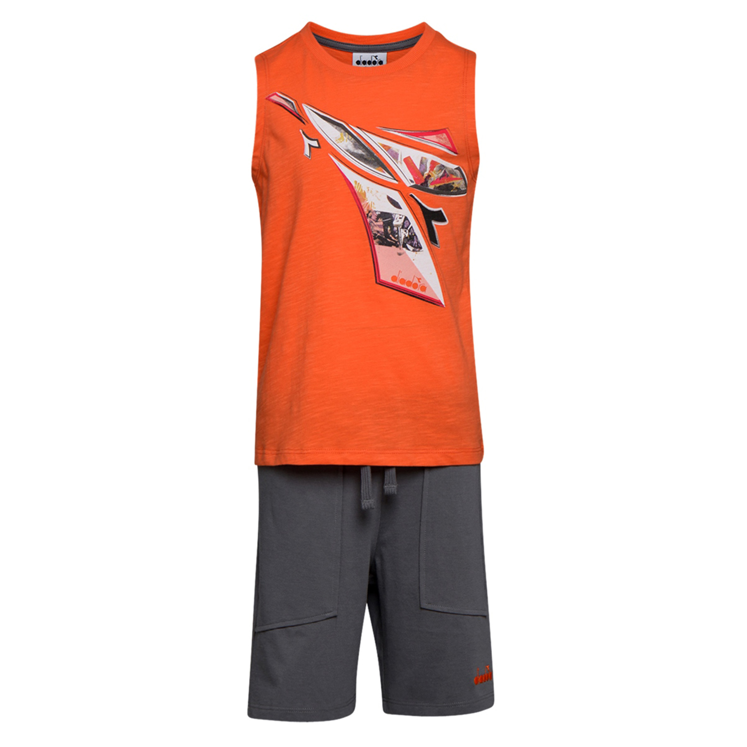 DIADORA JB.SET SL LOGO ELEMENTS COMPLETO COTONE BIMBO T-SHIRT PANT 102.177120