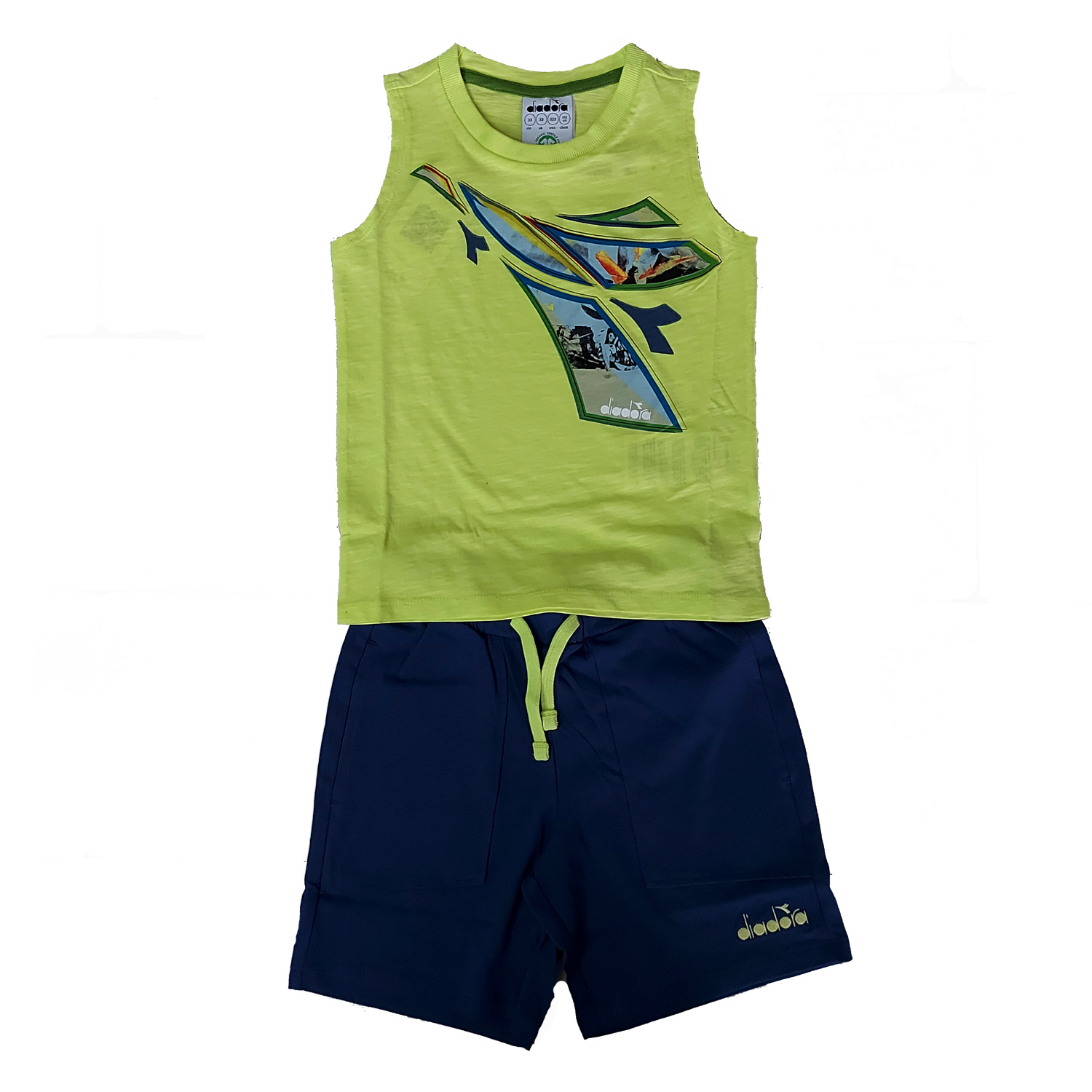 DIADORA JB.SET SL LOGO ELEMENTS COMPLETO COTONE BIMBO T-SHIRT PANT 102.177120