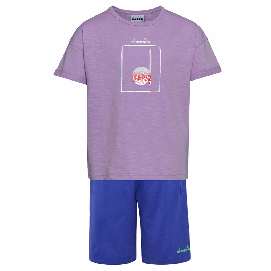 DIADORA JG. SET SS LOGO MANIA COMPLETINO BAMBINA T-SHIRT LEGGINGS 102.177139