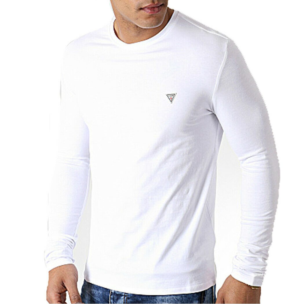 GUESS T-SHIRT UOMO MAGLIA COTONE MANICA LUNGA SPORT STRETCH BASIC M2YI28J1311