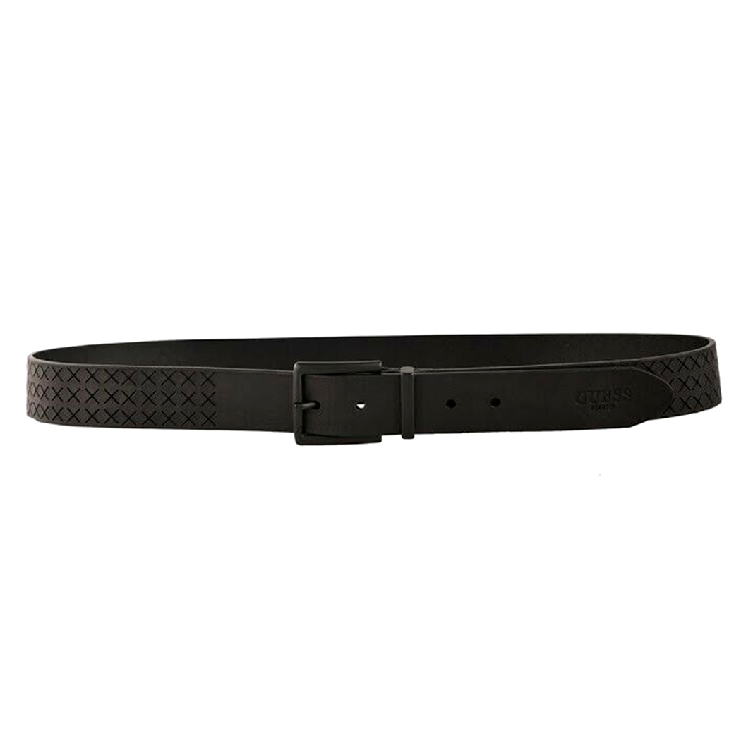 GUESS CINTURA UOMO LOGO VERA PELLE FIBBIA BELT BOY CINTA ACCESSORIO M1BZ71L0PO0