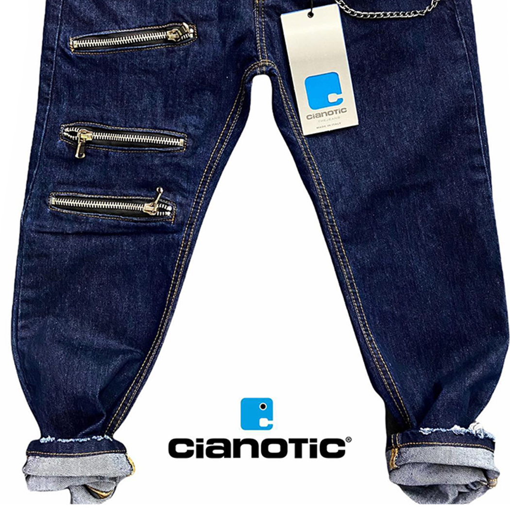 CIANOTIC JEANS PANTALONI UOMO CON CERNIERE E TASCHE FRONTALI TEEN MASON01 20165