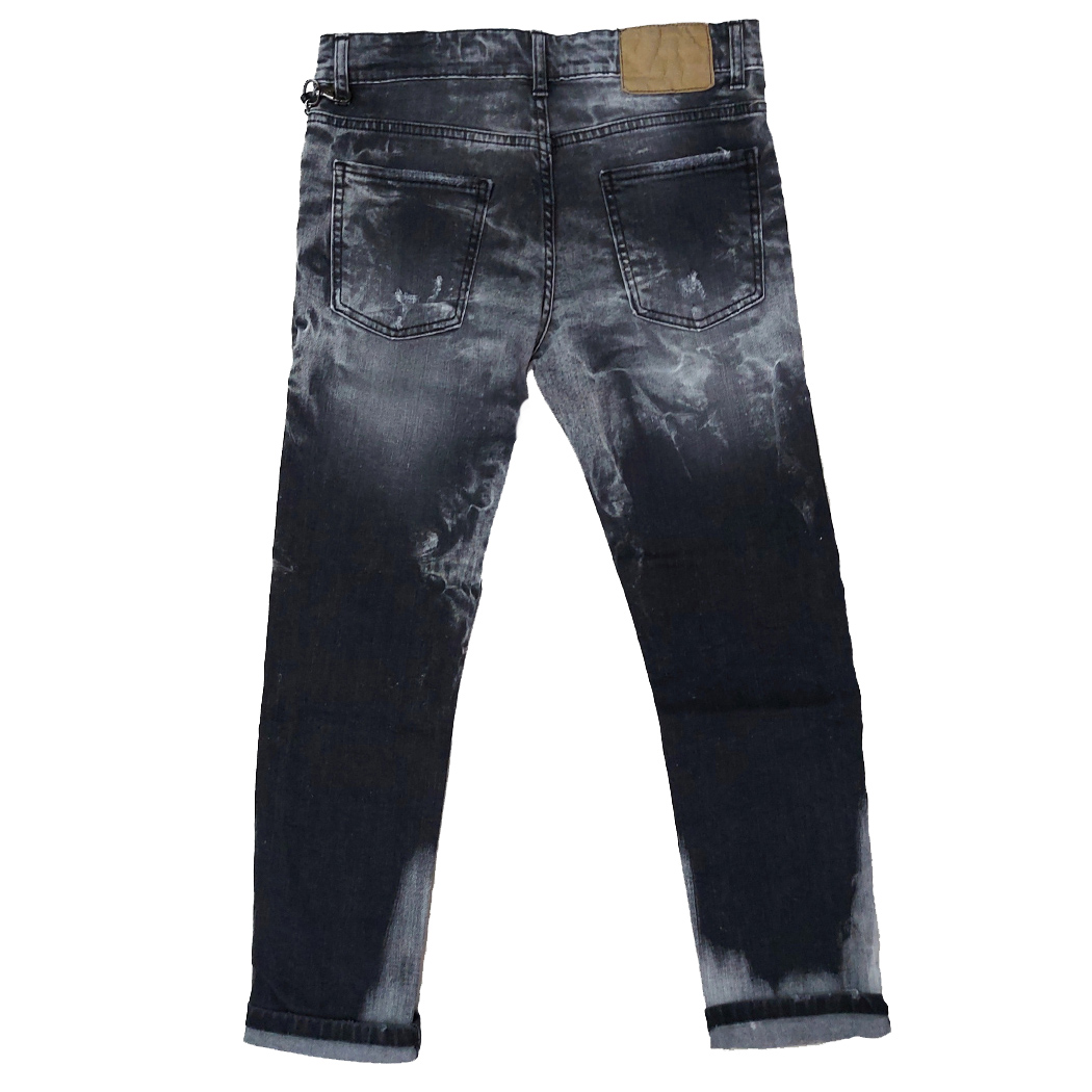 CIANOTIC JEANS PANTALONI BAMBINO RAGAZZO 2-16 ANNI STRAPPI GALAXY BLACK 20017