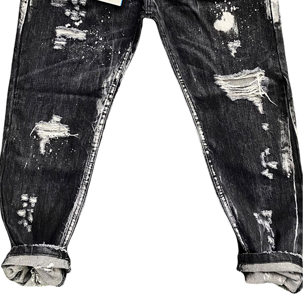 C20165 - JEANS - eliosjeans - CIANOTIC JEANS PANTALONI UOMO STRAPPI  ABRASIONI SCOLORITO NICOLAS BLACK 20165
