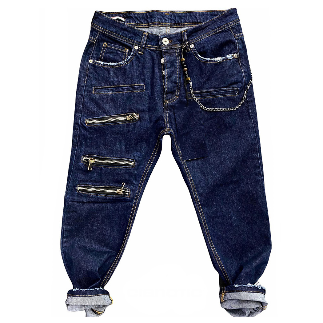 CIANOTIC JEANS PANTALONI UOMO CON CERNIERE E TASCHE FRONTALI TEEN MASON01 20165