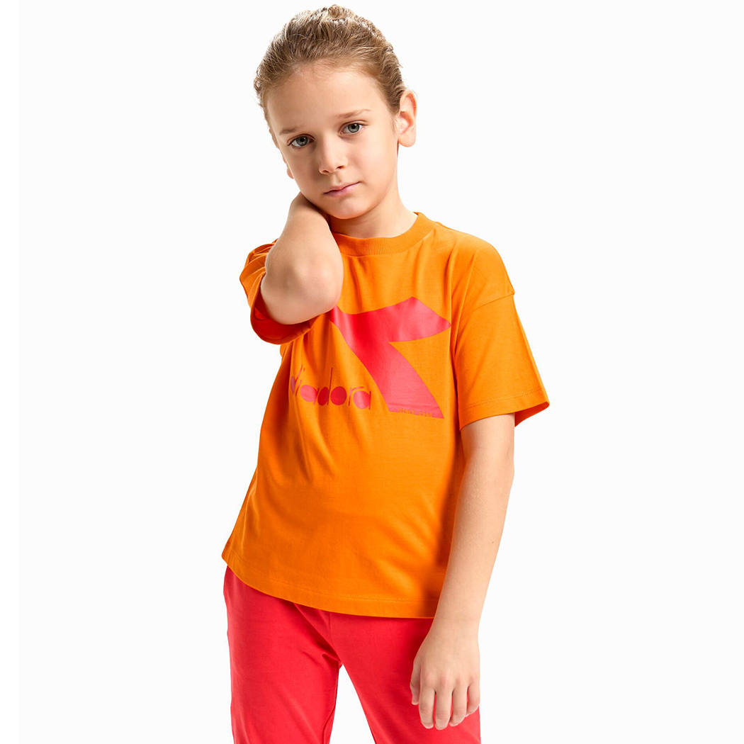 DIADORA JU.T-SHIRT SS BL RAINBOW MAGLIA BAMBINO BAMBINA UNISEX COTONE 102.178266