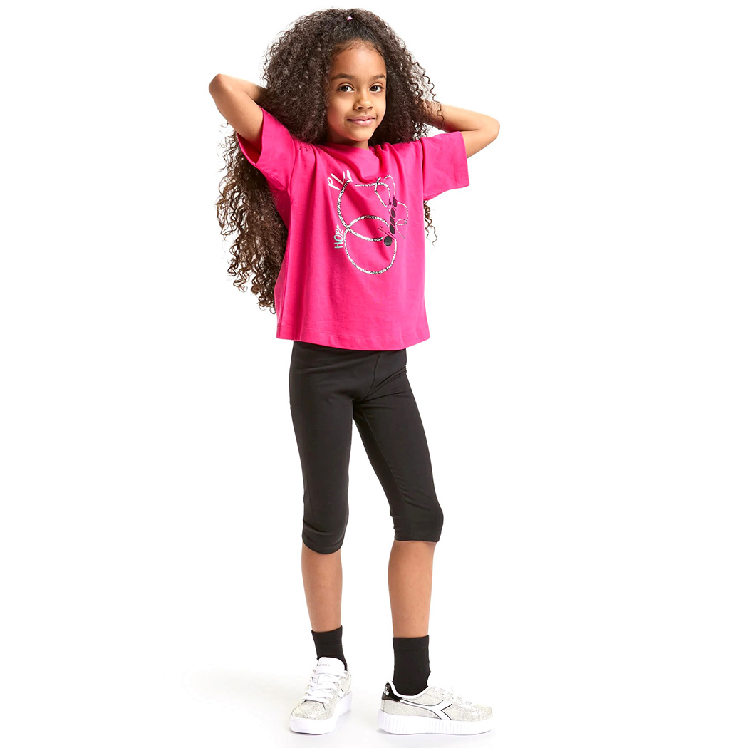 DIADORA JG. SET HOOPS LOGO COMPLETINO SET BAMBINA T-SHIRT LEGGINGS 102.178262