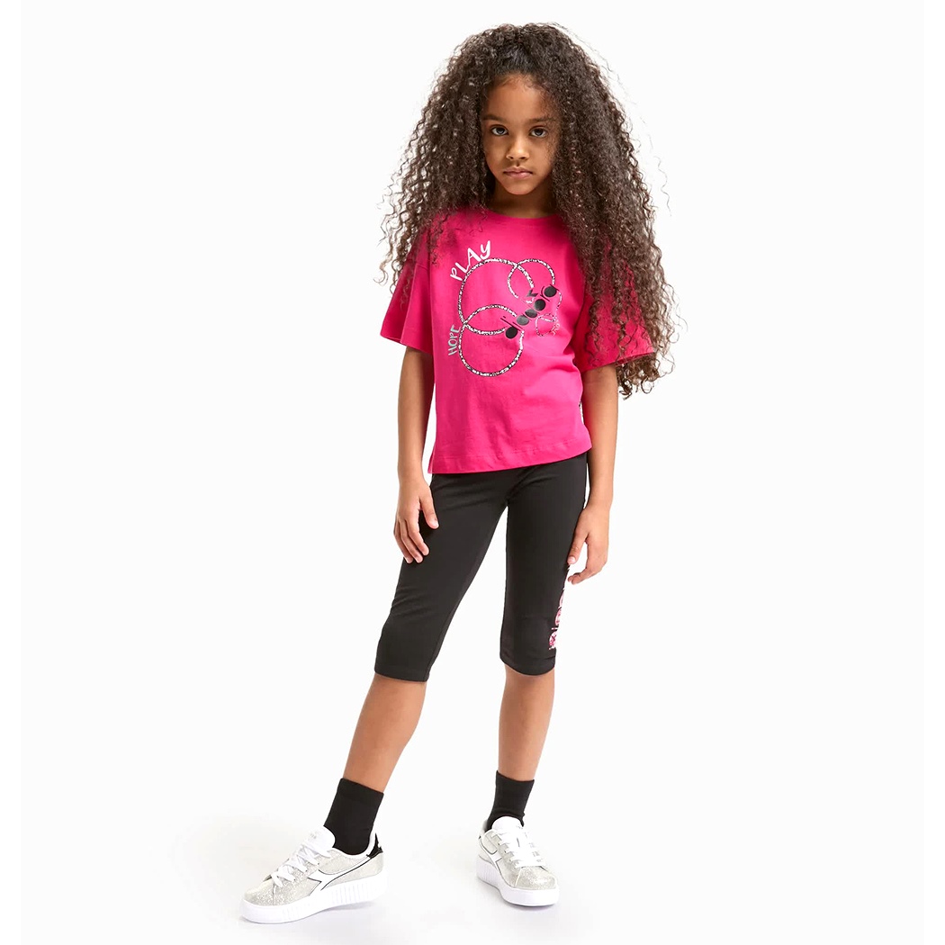 DIADORA JG. SET HOOPS LOGO COMPLETINO SET BAMBINA T-SHIRT LEGGINGS 102.178262
