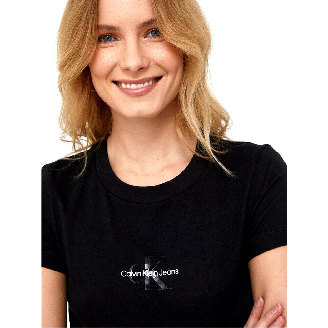 J20J217902 - maglia, maglietta, t-shirt, shirt, twin-set, coconuda, datch, maniche  corte, man - eliosjeans - CALVIN KLEIN T-SHIRT COTONE BIOLOGICO TEE LOGO  MAGLIA DONNA GIRL J20J217902
