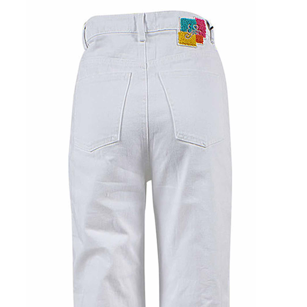 YES ZEE JEANS PANTALONI MODA DONNA RAGAZZA GIRL 5 TASCHE WOMAN LARGHI P354/XO00