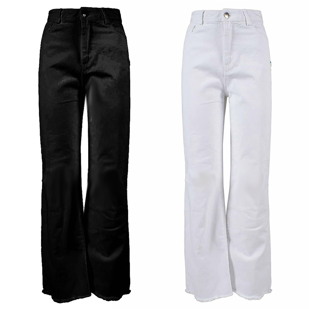 YES ZEE JEANS PANTALONI MODA DONNA RAGAZZA GIRL 5 TASCHE WOMAN LARGHI P354/XO00