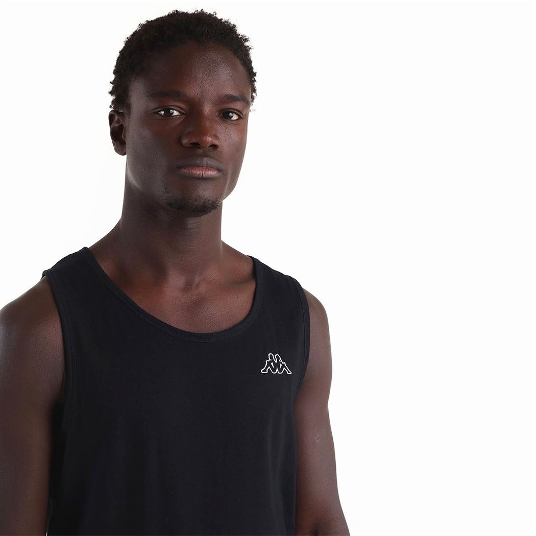 KAPPA LOGO GATAN CANOTTA UOMO JERSEY T-SHIRT SMANICATO COTONE SPORT 303HZ90