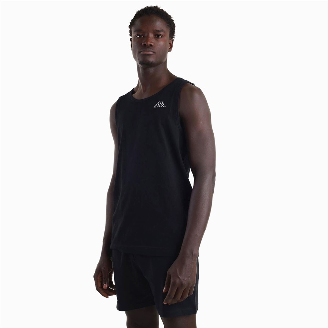 KAPPA LOGO GATAN CANOTTA UOMO JERSEY T-SHIRT SMANICATO COTONE SPORT 303HZ90