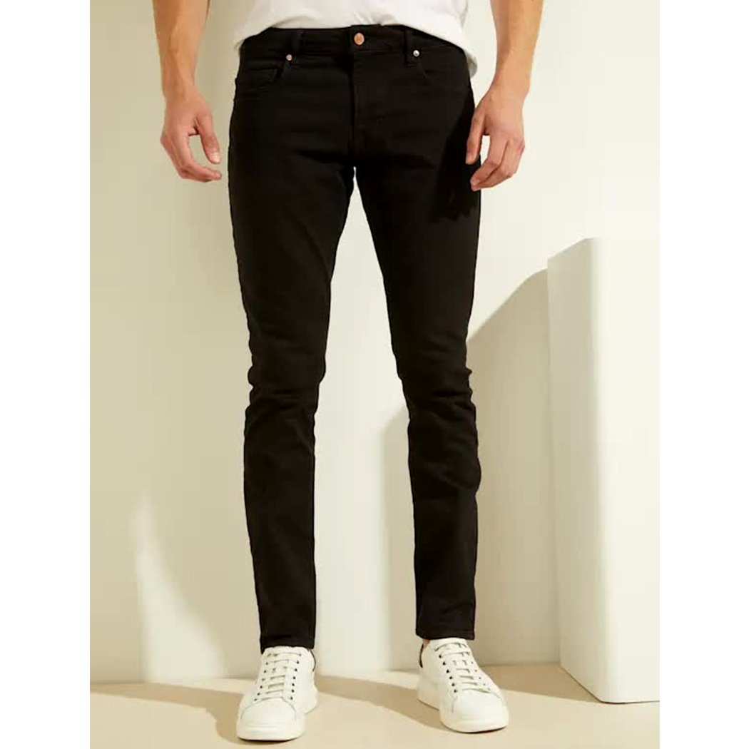 GUESS JEANS CHRIS PANTALONI DENIM SLIM UOMO COTONE STRETCH NERO M1GA27D4CK1