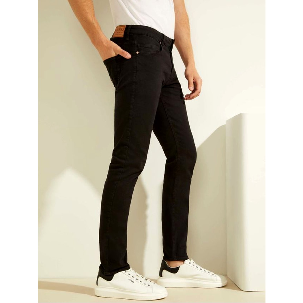 GUESS JEANS CHRIS PANTALONI DENIM SLIM UOMO COTONE STRETCH NERO M1GA27D4CK1