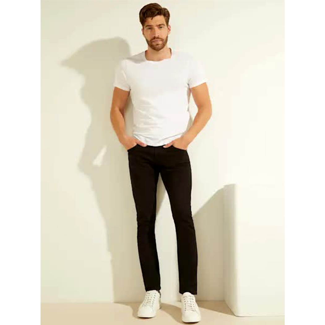 GUESS JEANS CHRIS PANTALONI DENIM SLIM UOMO COTONE STRETCH NERO M1GA27D4CK1