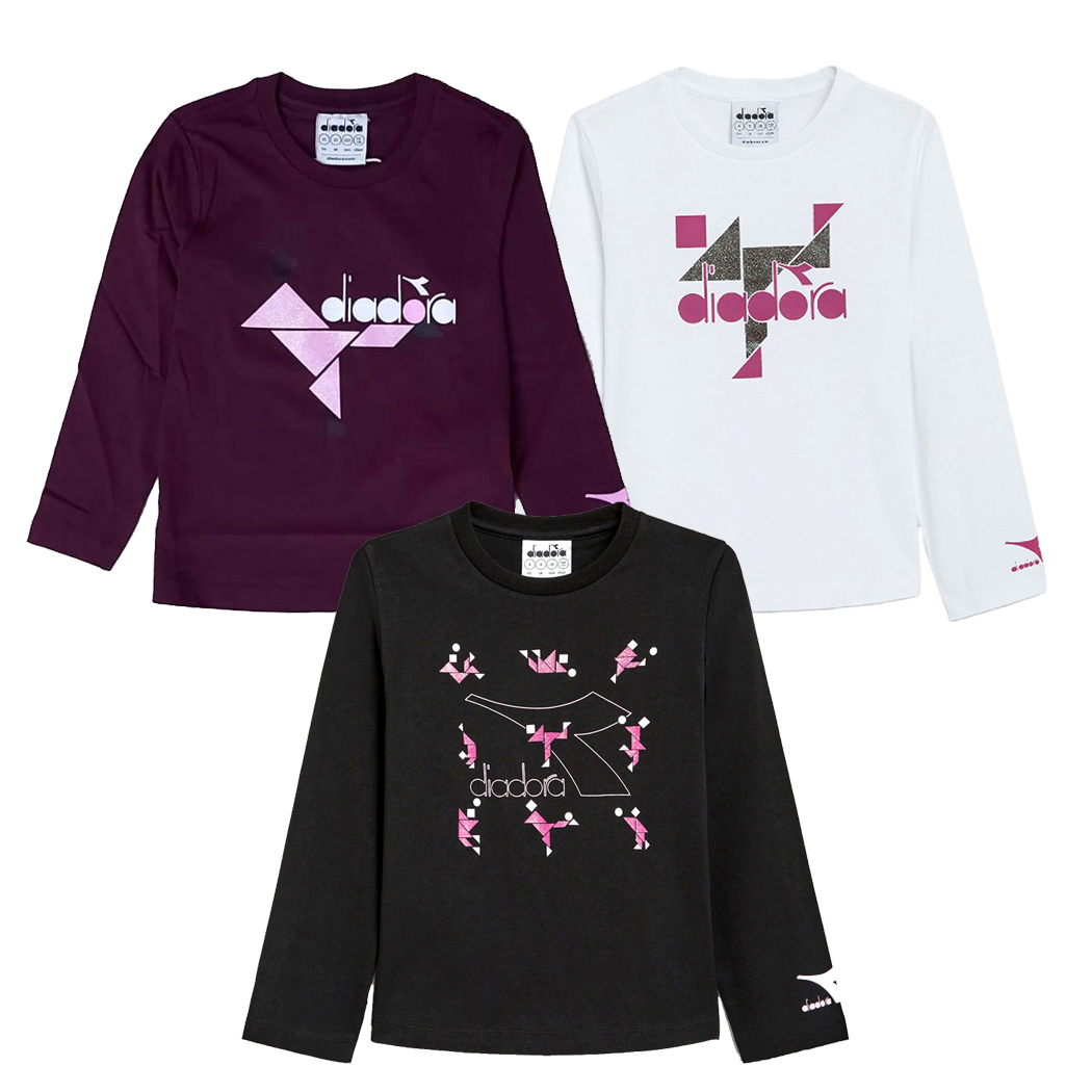DIADORA JG.T-SHIRT LS GLEE MAGLIA BAMBINA COTONE MANICA LUNGA 102.178707