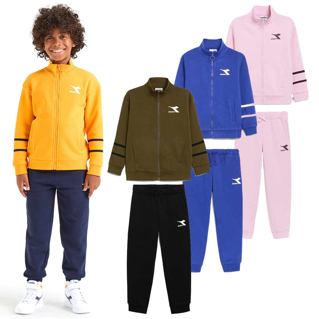 DIADORA JB TRACKSUIT HD FZ CHROMIA TUTA FELPA COMPLETO BIMBI INVERNO 102.178715