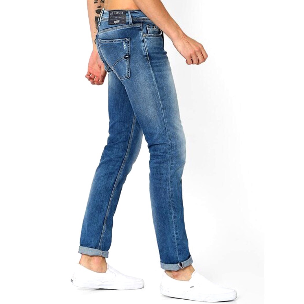 GAS JEANS UOMO MAN PANTALONI BLUE DENIM MODA COTONE STRETCH ANDERS K WK22