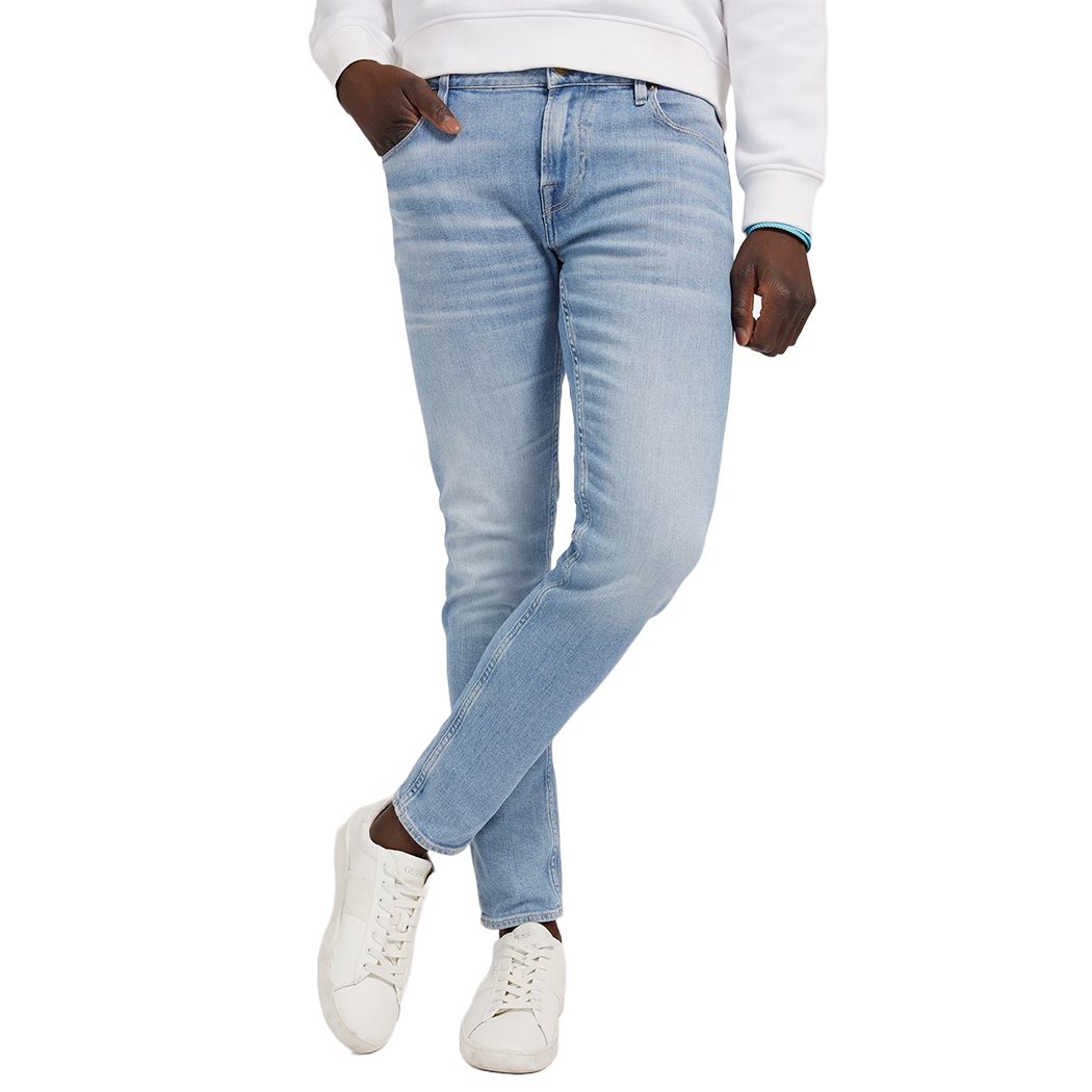 GUESS JEANS UOMO CHRIS PANTALONI DENIM SUPER SLIM COTONE STRETCH M2YA27D4Q43